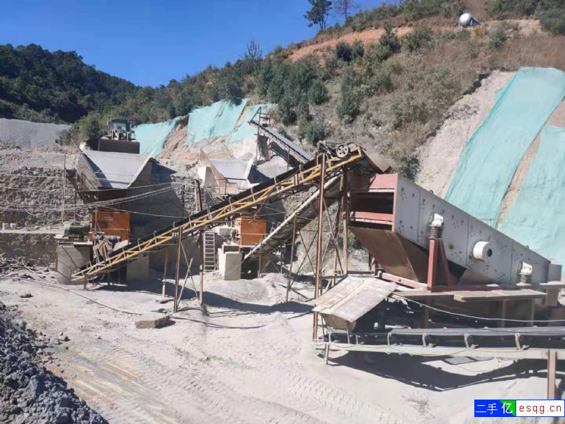 二手石子生产线58颚式破碎机两台1214锤式制砂机-1