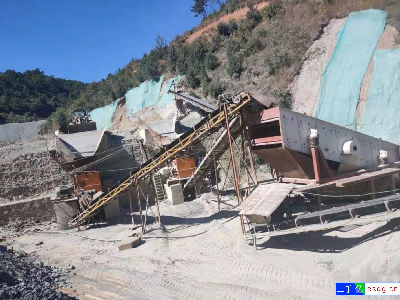 二手石子生产线58颚式破碎机两台1214锤式制砂机-2