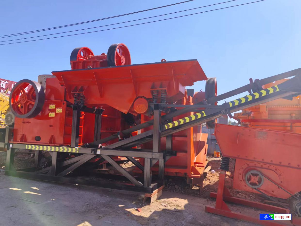二手时产40吨半移动46鄂式破碎机石子生产线闲置处-1