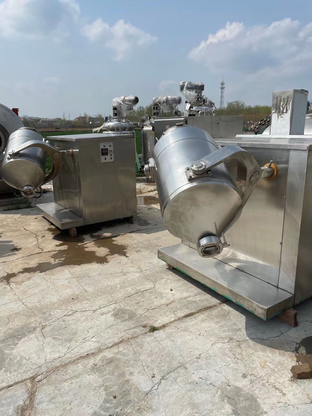 转让二手200升不锈钢三维混合机-2