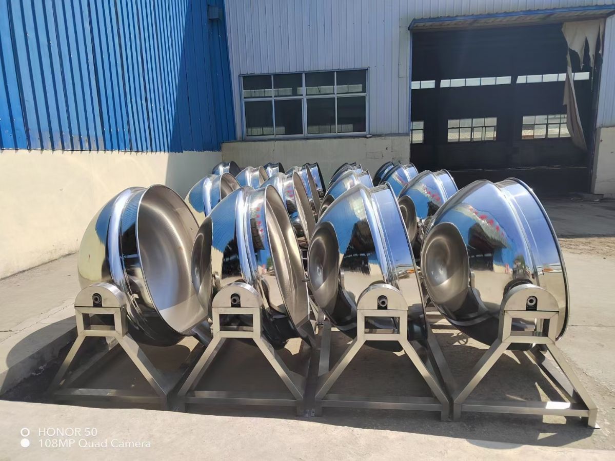 转让二手600升不锈钢可倾斜蒸汽夹层锅-2