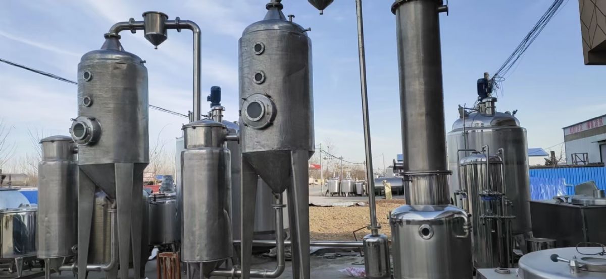 出售转让二手2吨双效浓缩蒸发器-2