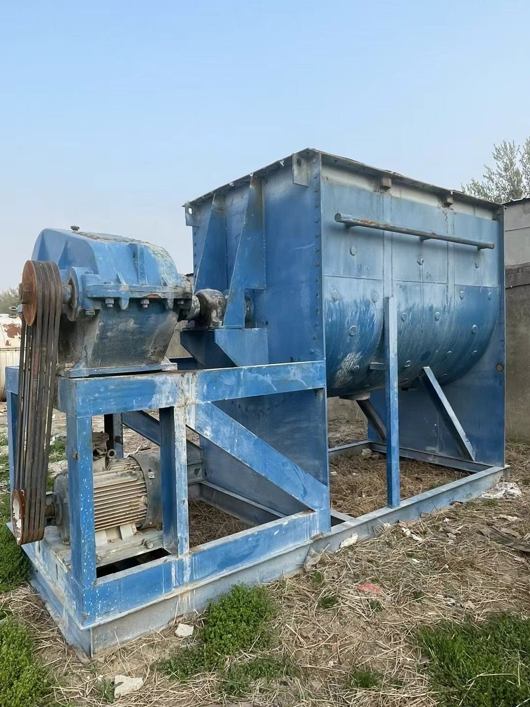 销售6立方二手卧式螺带混合机 pvc塑料粉末混合设-1