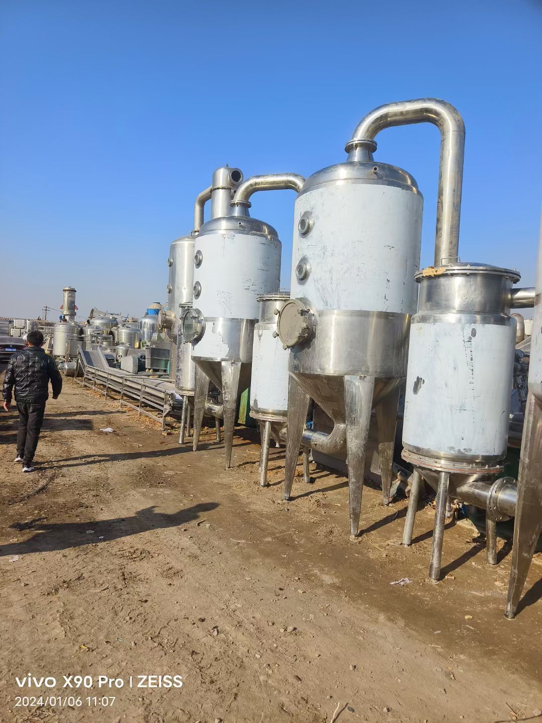 转让二手浓缩蒸发器 一台容积三效三吨浓缩蒸发器-2