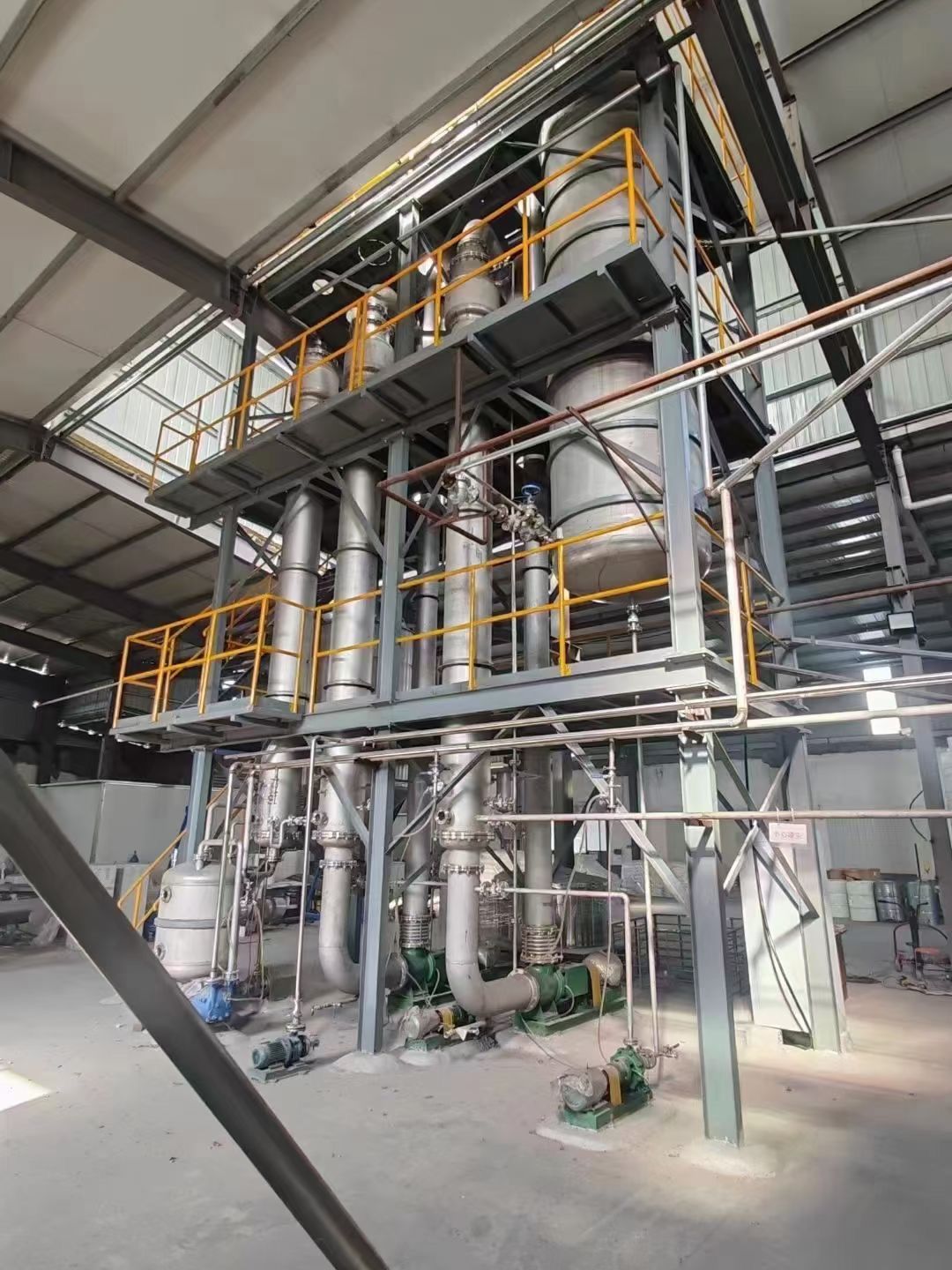 转让二手强制循环蒸发器 一套双效一吨材质316强制-2