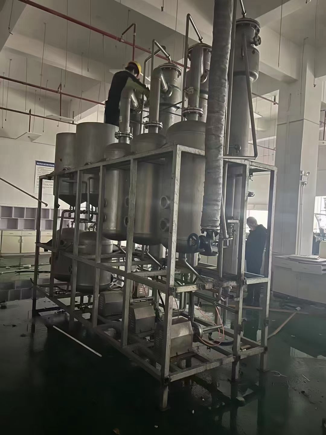 转让二手强制循环蒸发器 一套三效五吨不锈钢强制循环-1