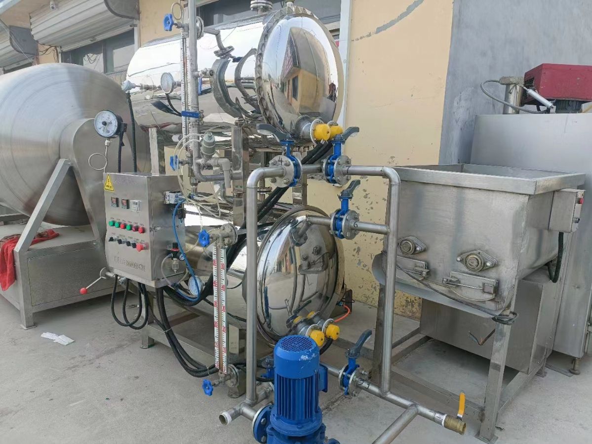 转让二手双层杀菌锅 一套0.55立方电加热双层杀菌-2