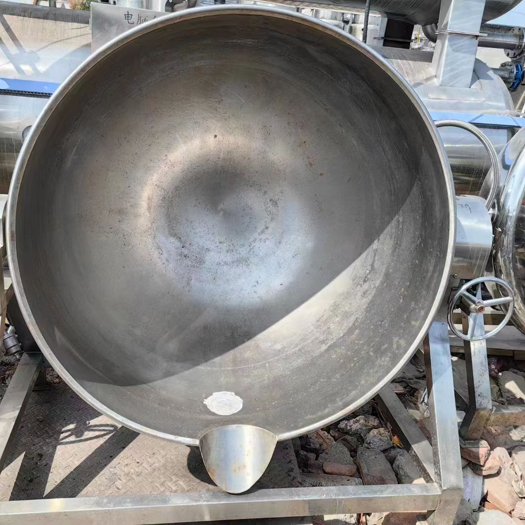 转让二手蒸汽夹层锅 四台容积600L倾斜蒸汽夹层锅-2