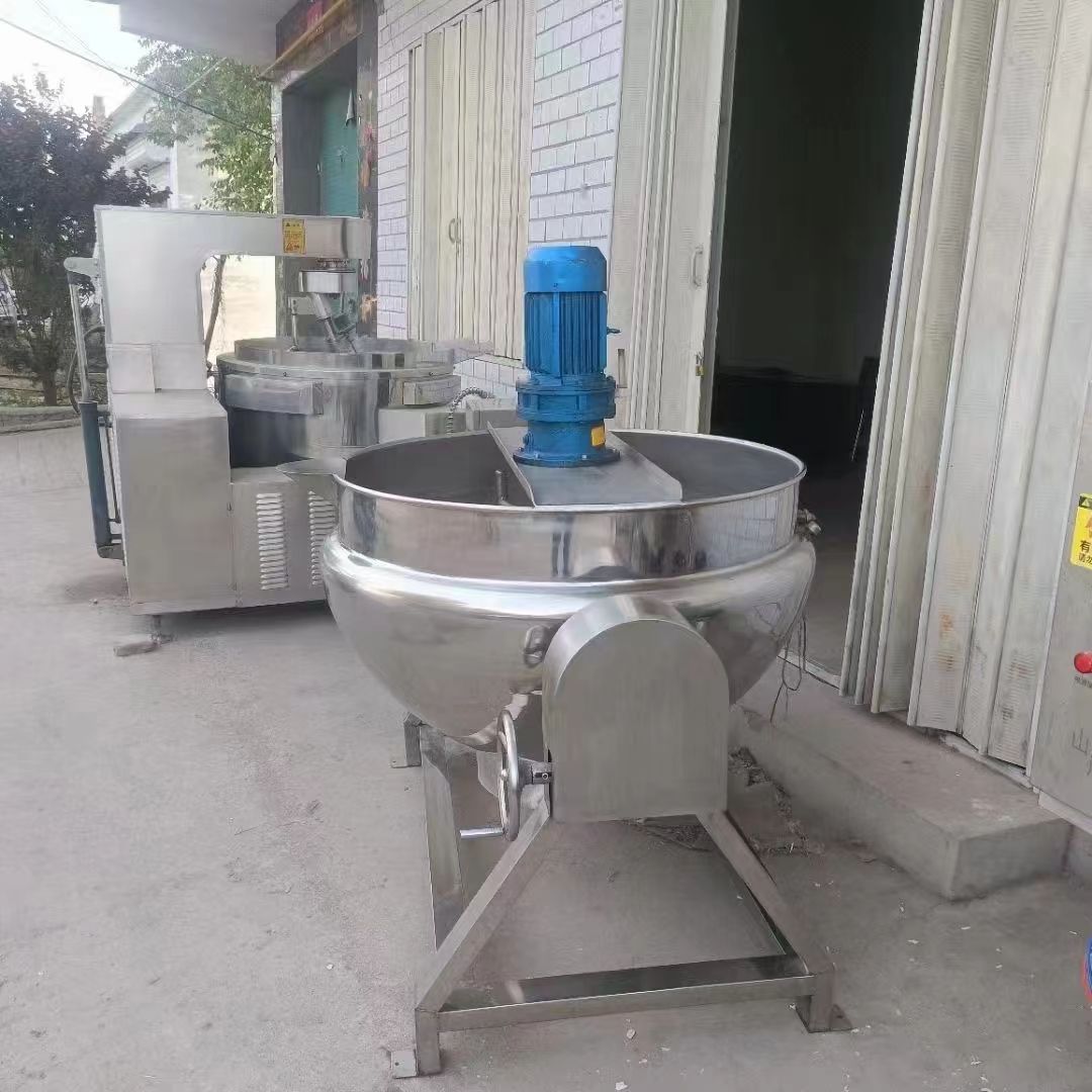 转让二手搅拌夹层锅 两台容积500升不锈钢电加热搅-1