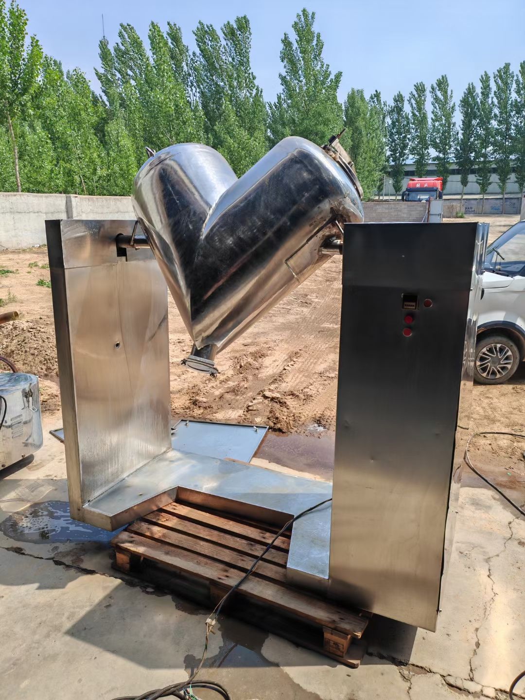 转让二手V型混合机 一台容积200L全不锈钢高效V-1