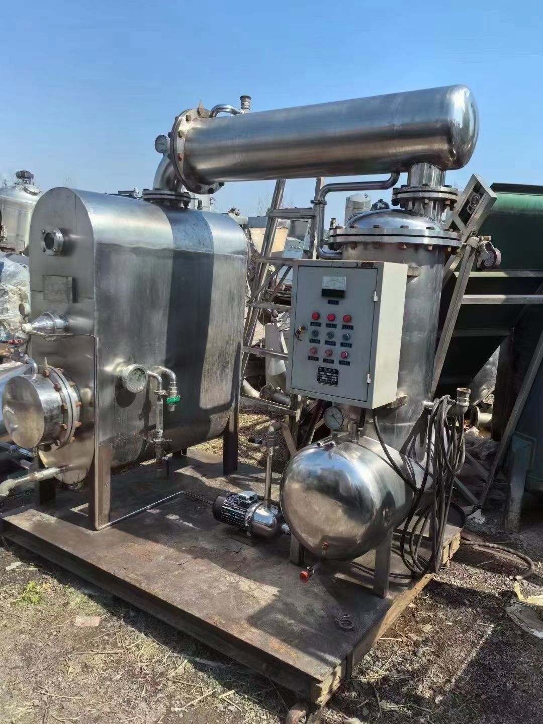 转让二手浓缩机组 一套容积200升单效浓缩蒸发器机-1