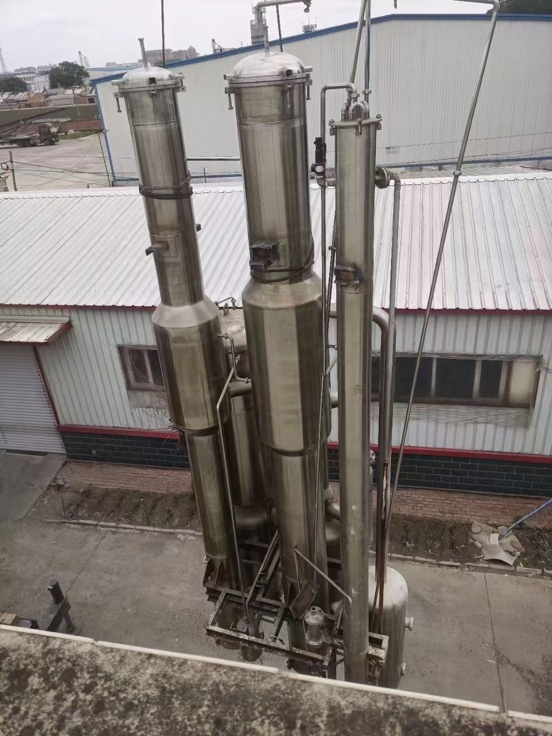 转让二手浆膜蒸发器 一套容积1.2吨双效浆膜式蒸发-1