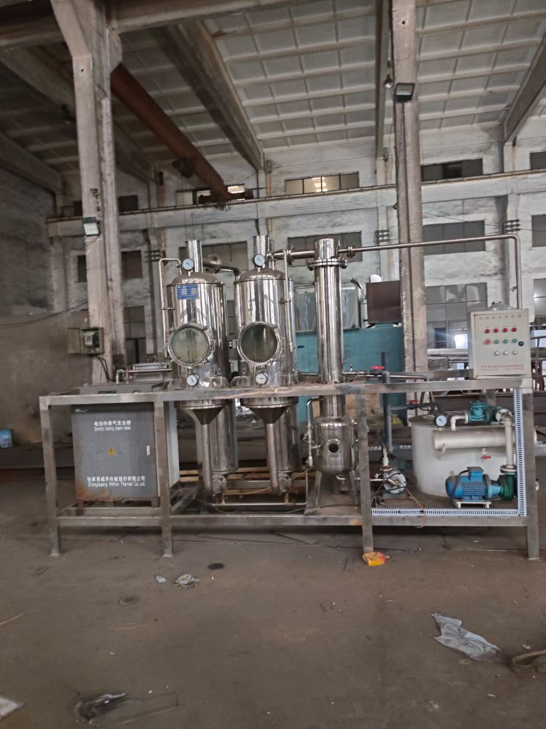 转让二手浓缩蒸发器 一套容积500升撬装式双效废水-1