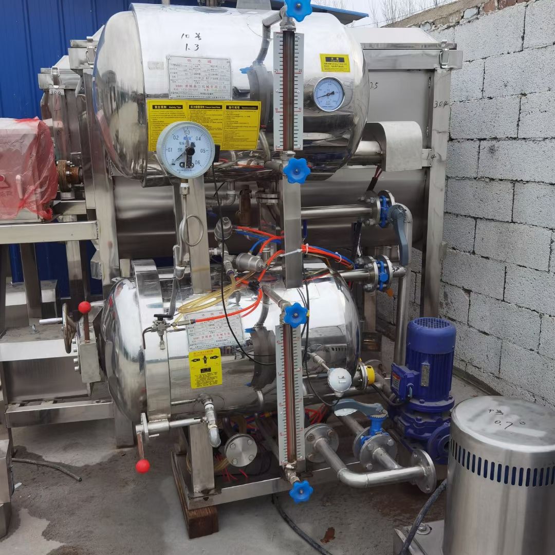 转让二手杀菌锅 一套0.15立方电加热双层杀菌锅-1