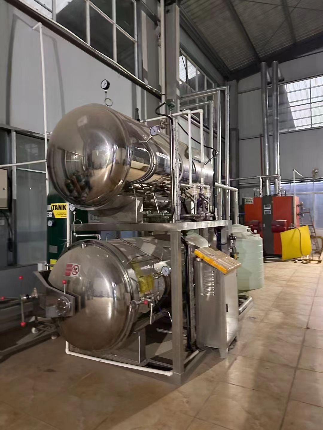 转让二手双层杀菌锅 一套容积2.03立方全自动蒸汽-1