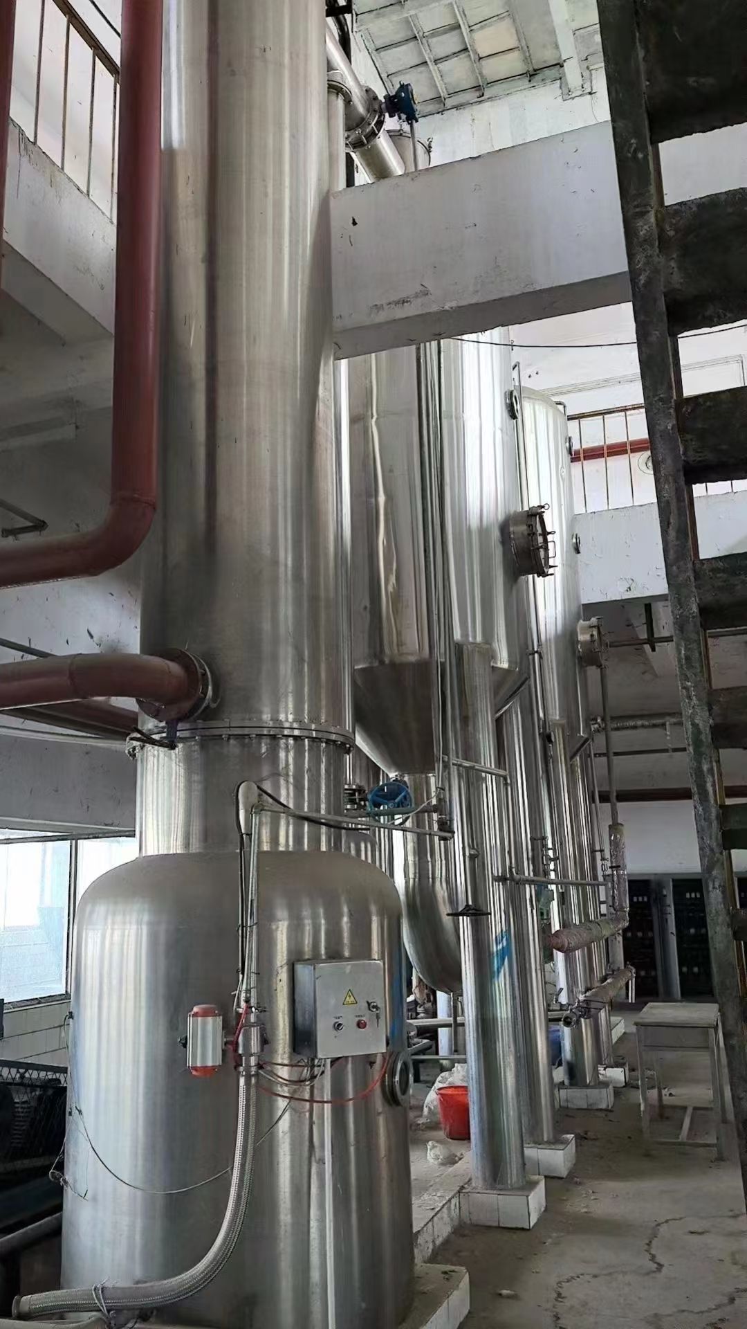转让二手浓缩蒸发器 一套双效5吨食品级浓缩式蒸发器-2
