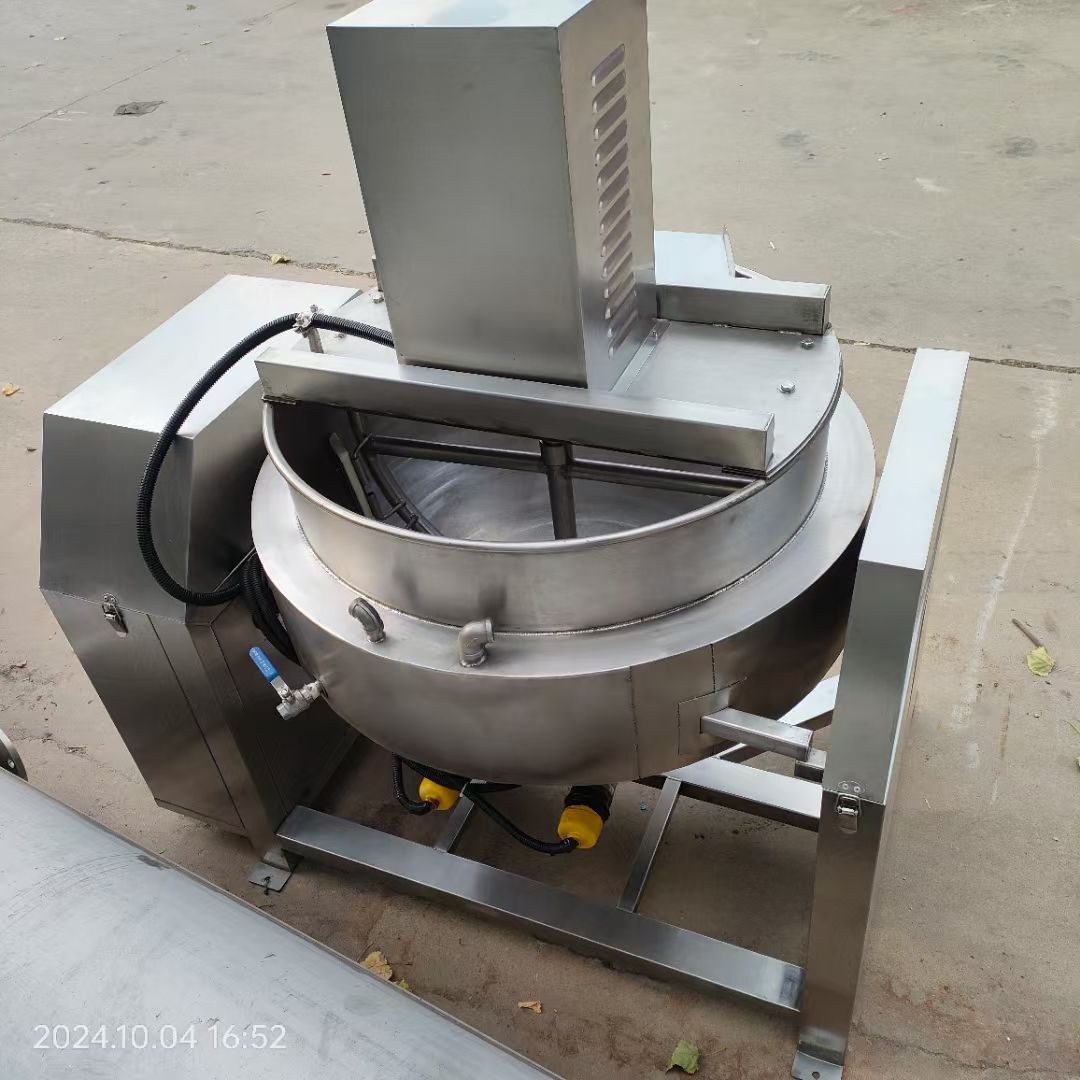 转让二手加热夹层锅 一台容积200L带搅拌倾斜电加-1