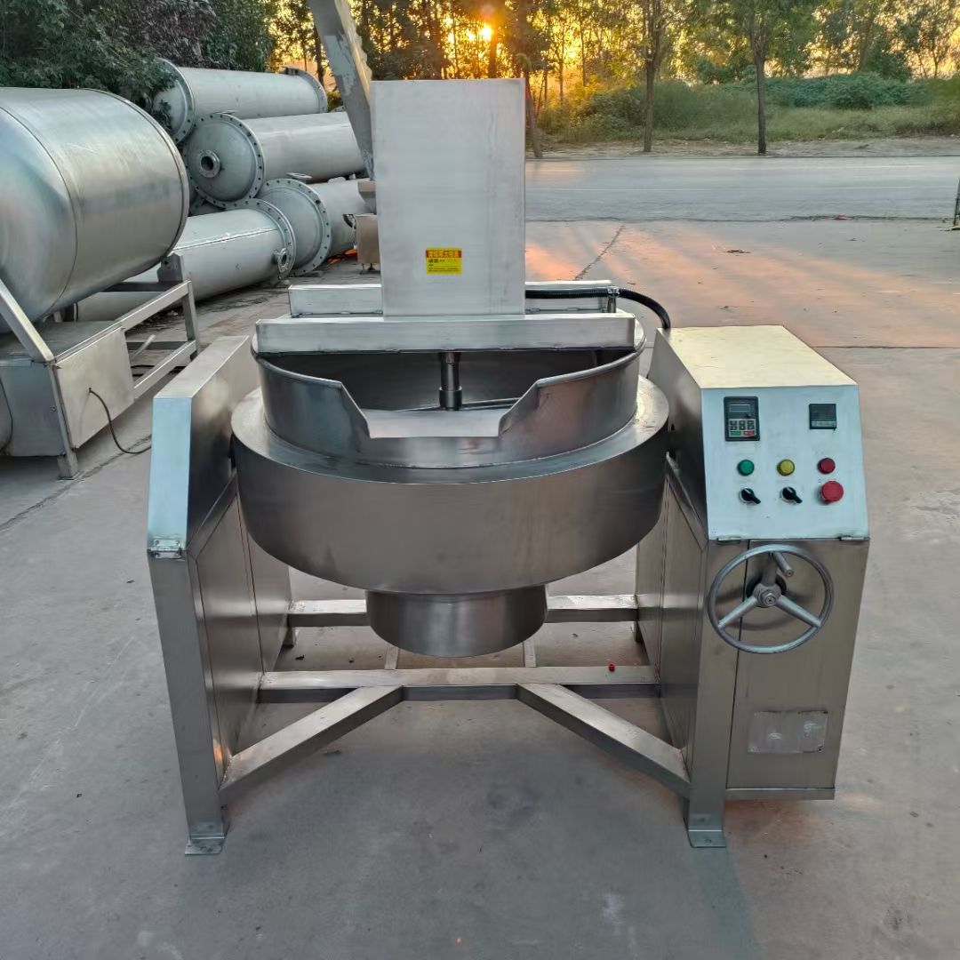 转让二手加热夹层锅 一台容积200L带搅拌倾斜电加-2