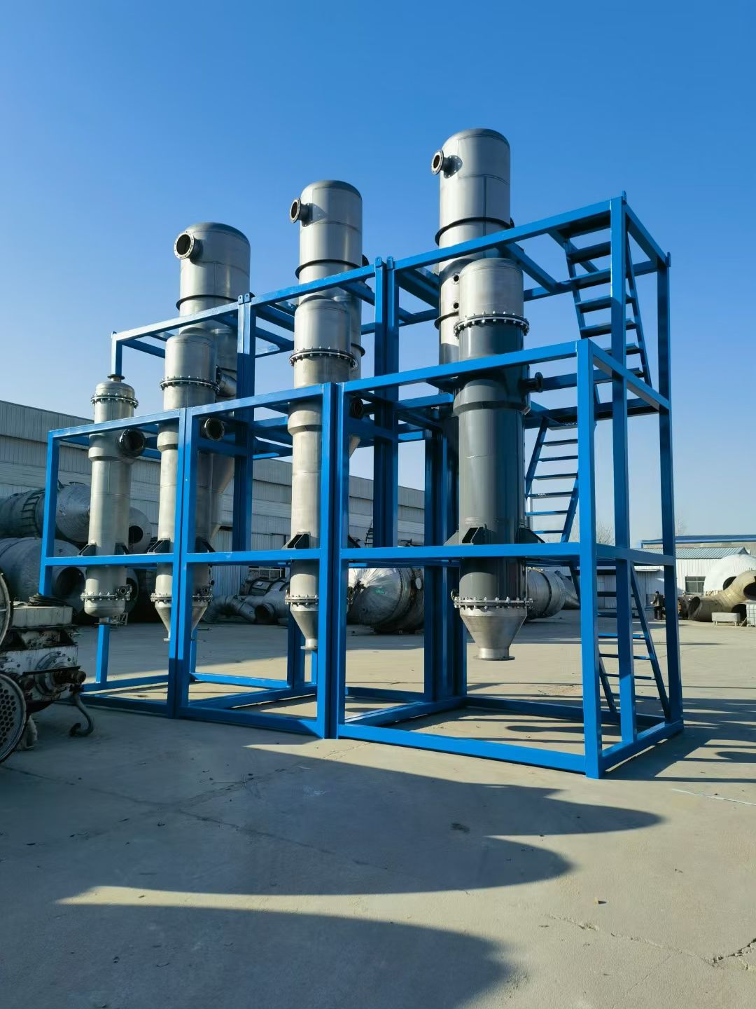 转让二手强制循环蒸发器 一套三效三吨材质2205撬-1