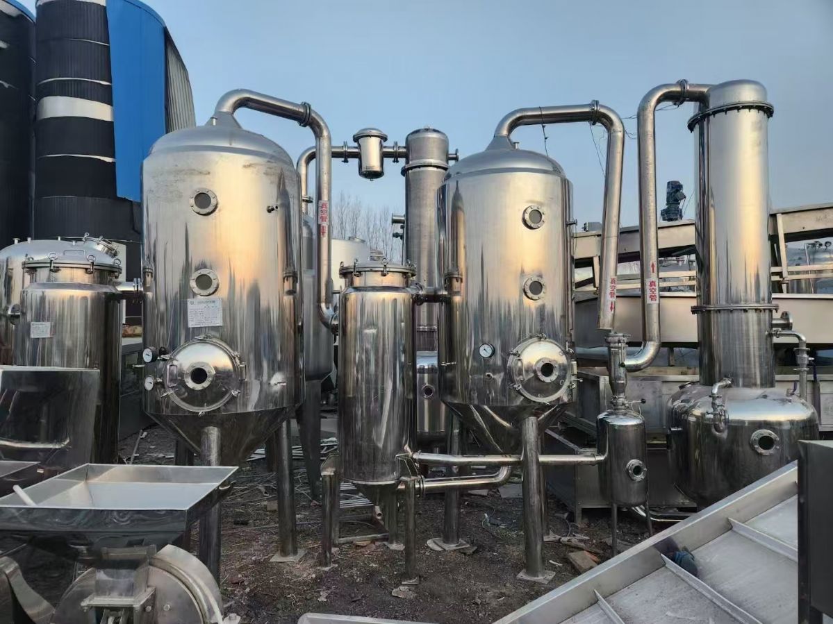 转让二手浓缩蒸发器 一台双效1000L食品级浓缩式-2