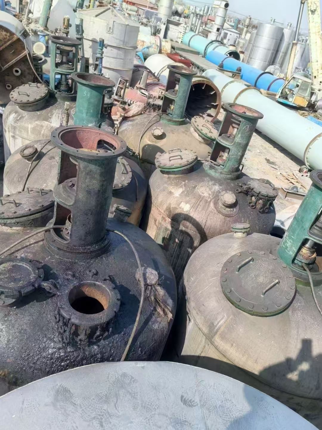 转让二手单层搅拌罐 10台容积5立方单层上下封头不-1