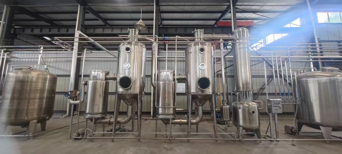 转让二手浓缩蒸发器 一套双效2000L节能浓缩蒸发-2