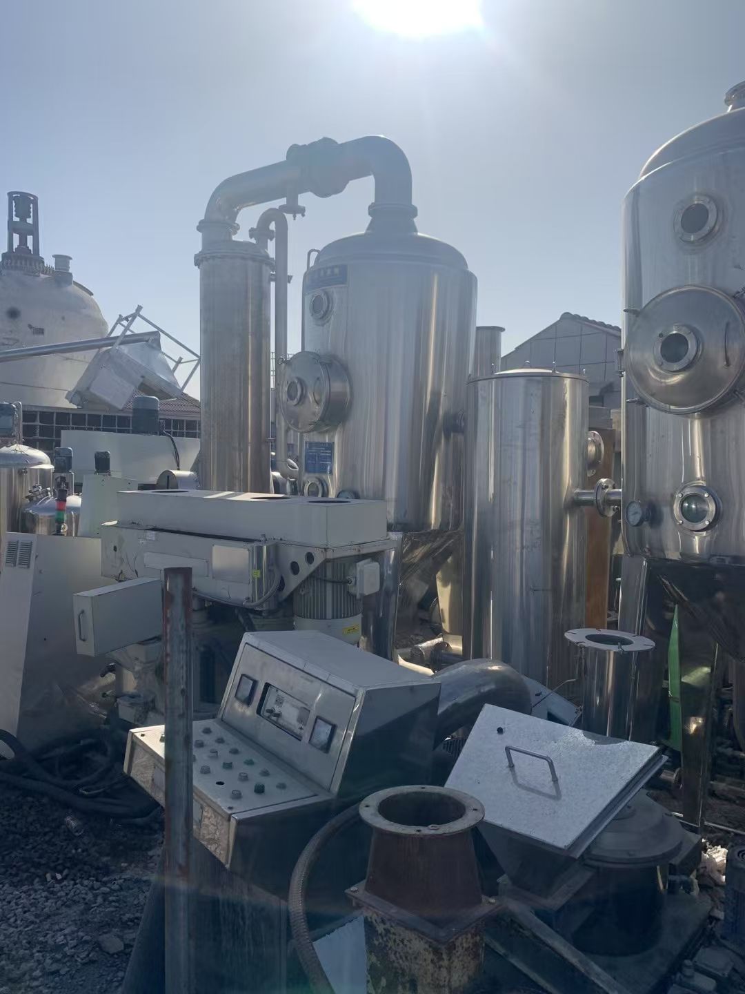 转让二手浓缩蒸发器 一套双效1000L食品级浓缩式-2