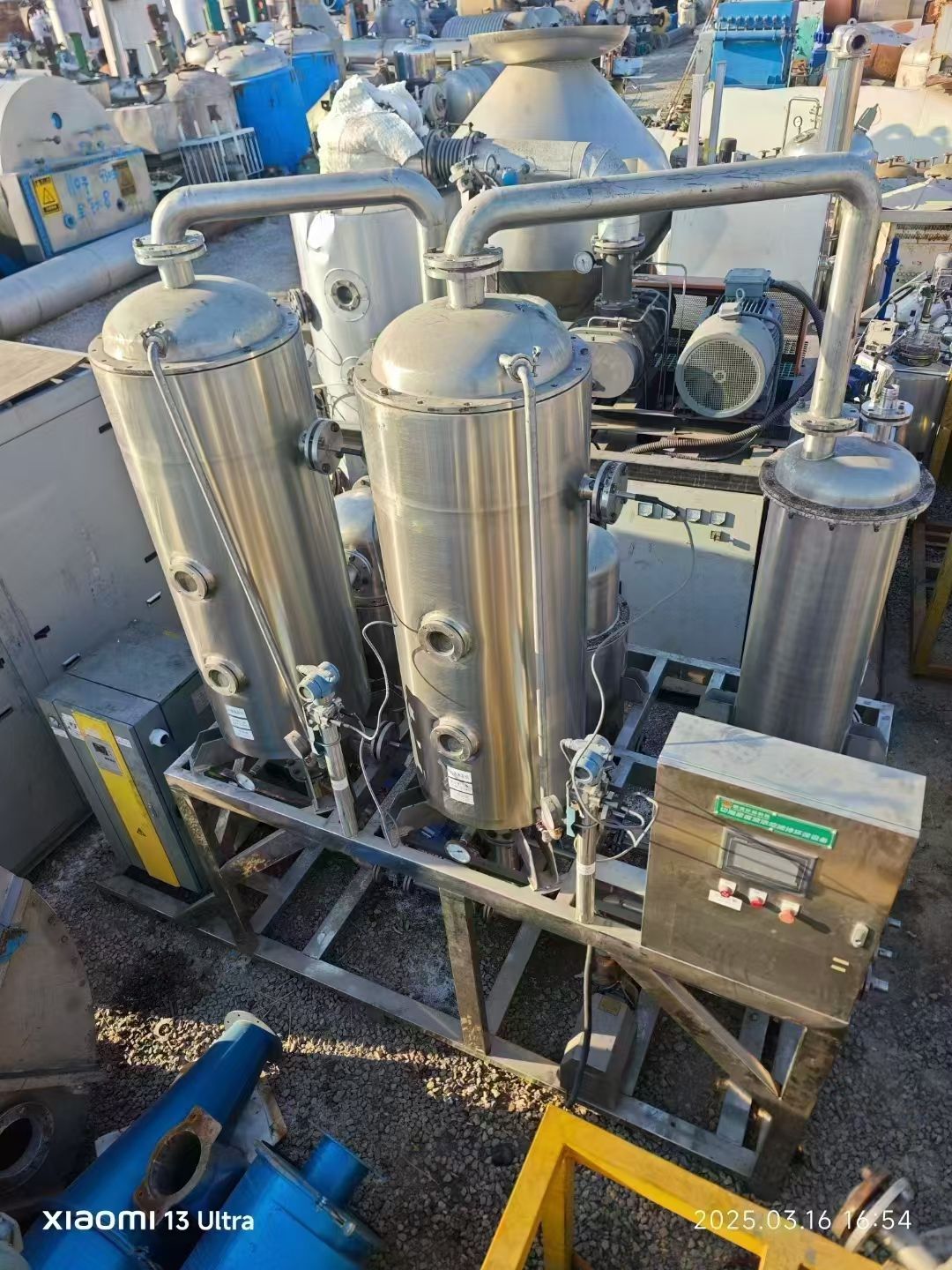 转让二手废水蒸发器 一套双效400公斤材质316废-1
