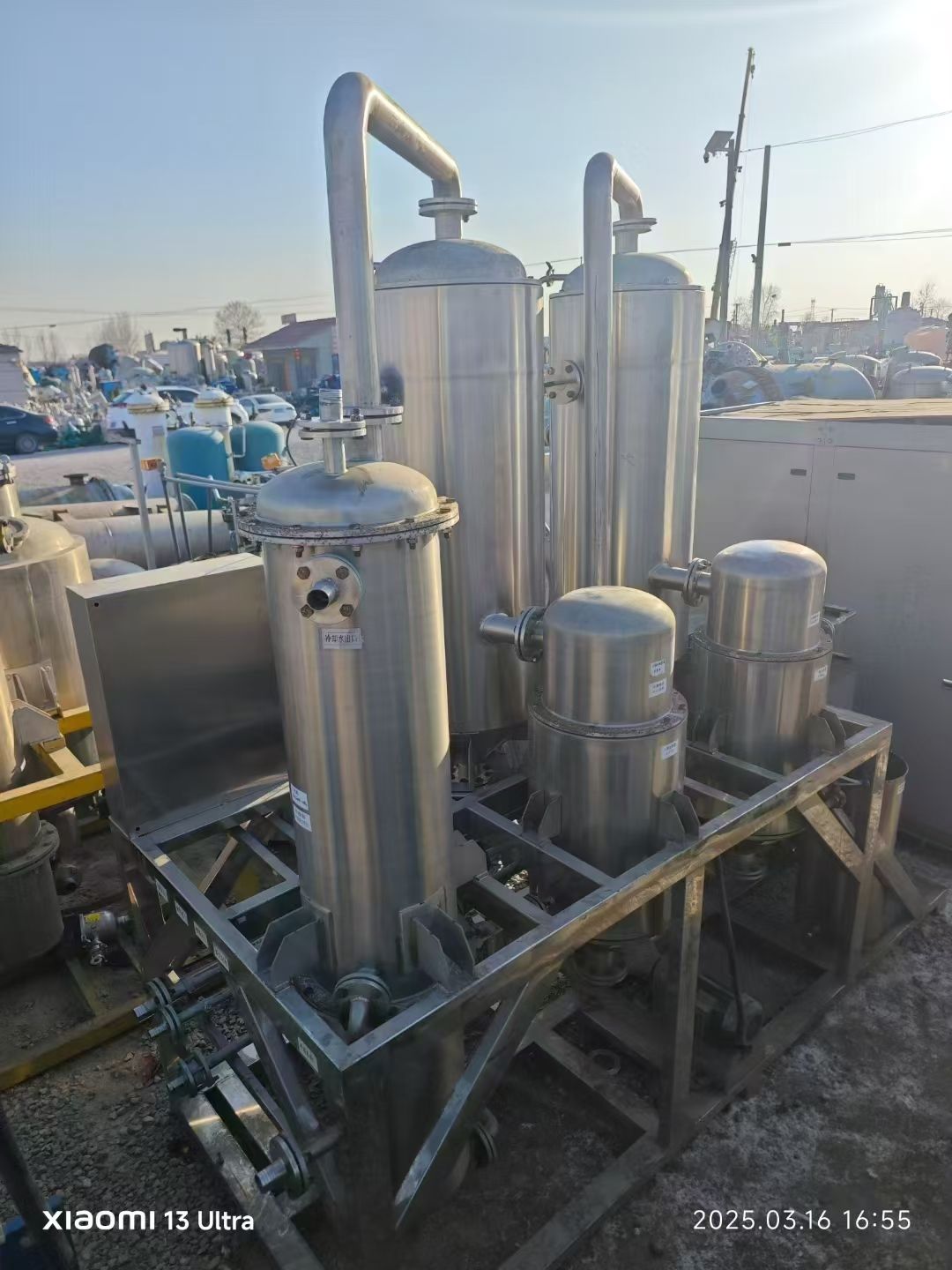 转让二手废水蒸发器 一套双效400公斤材质316废-2