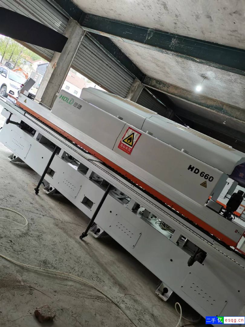 二手广东豪德660双修双抛全自动封边机 双轨高速齐-1