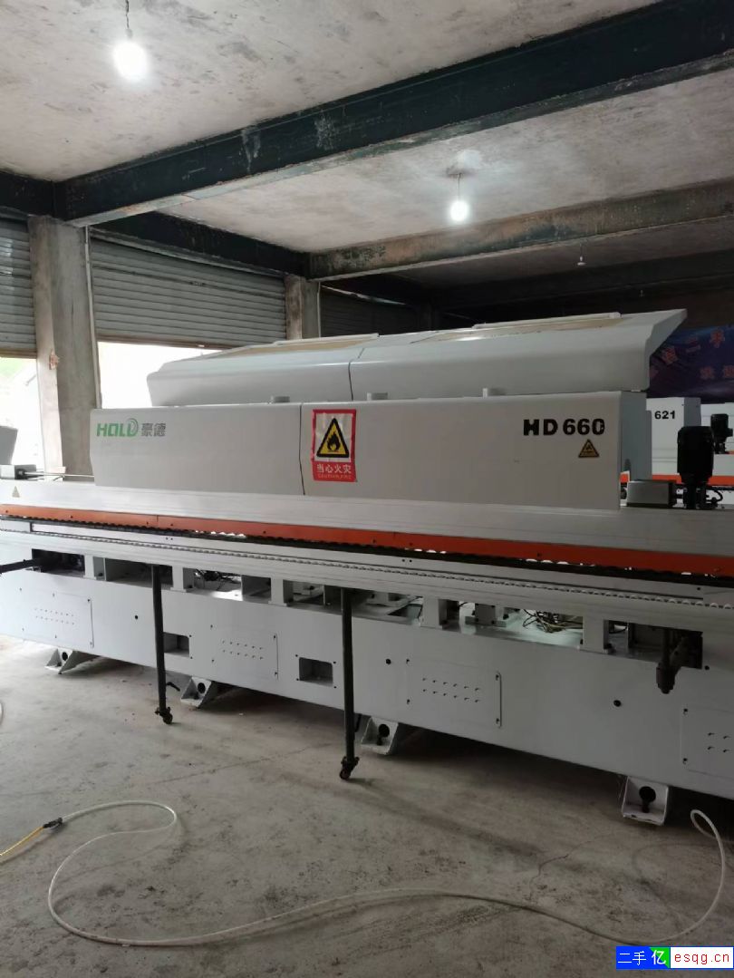 二手广东豪德660双修双抛全自动封边机 双轨高速齐-2