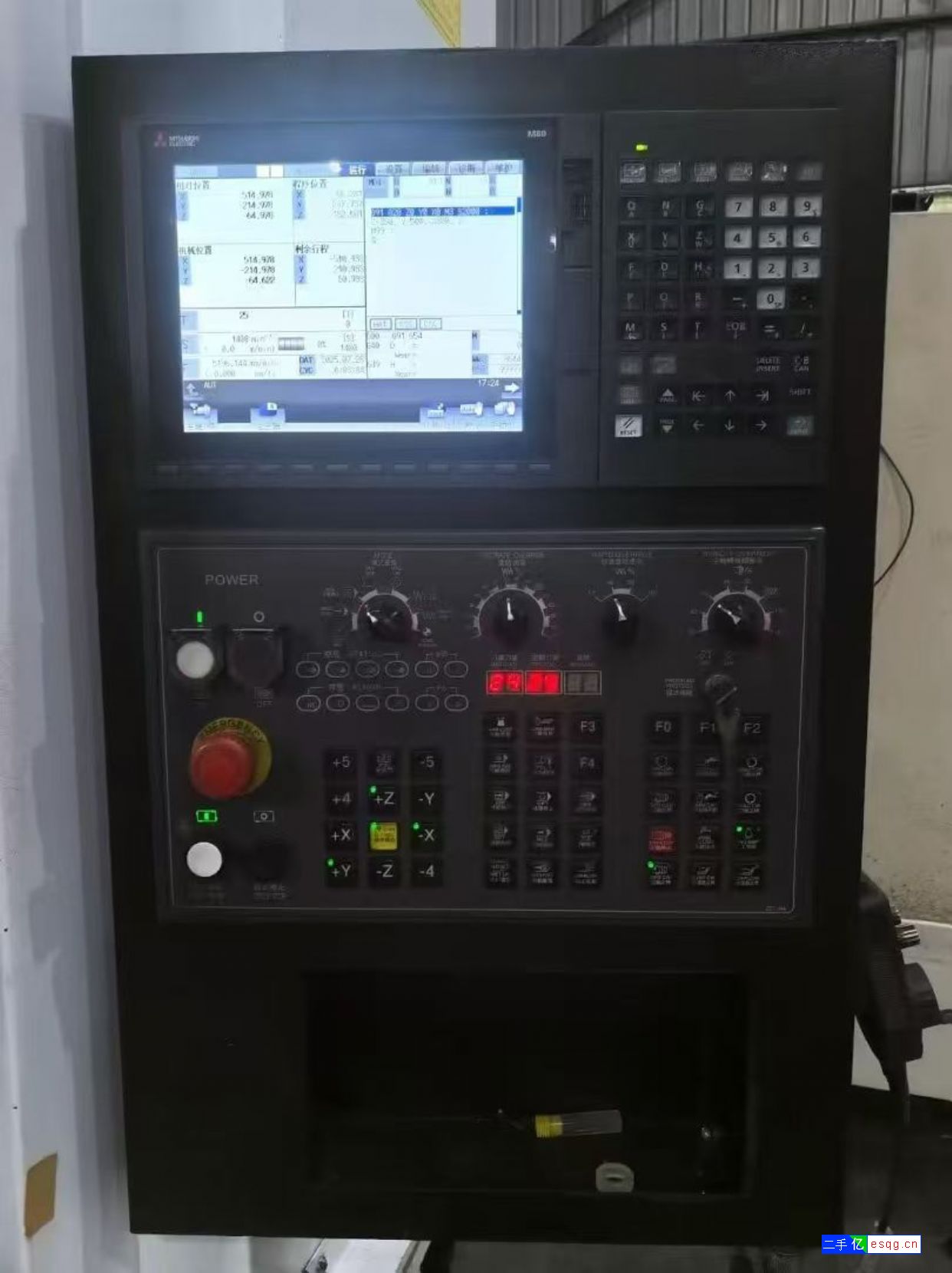 准新宝菱1690三线轨加工中心,三菱mv80系统-2