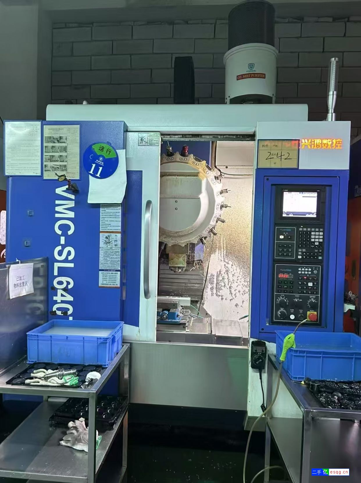 正代精机v1060三线轨加工中心，日本三菱M80-3