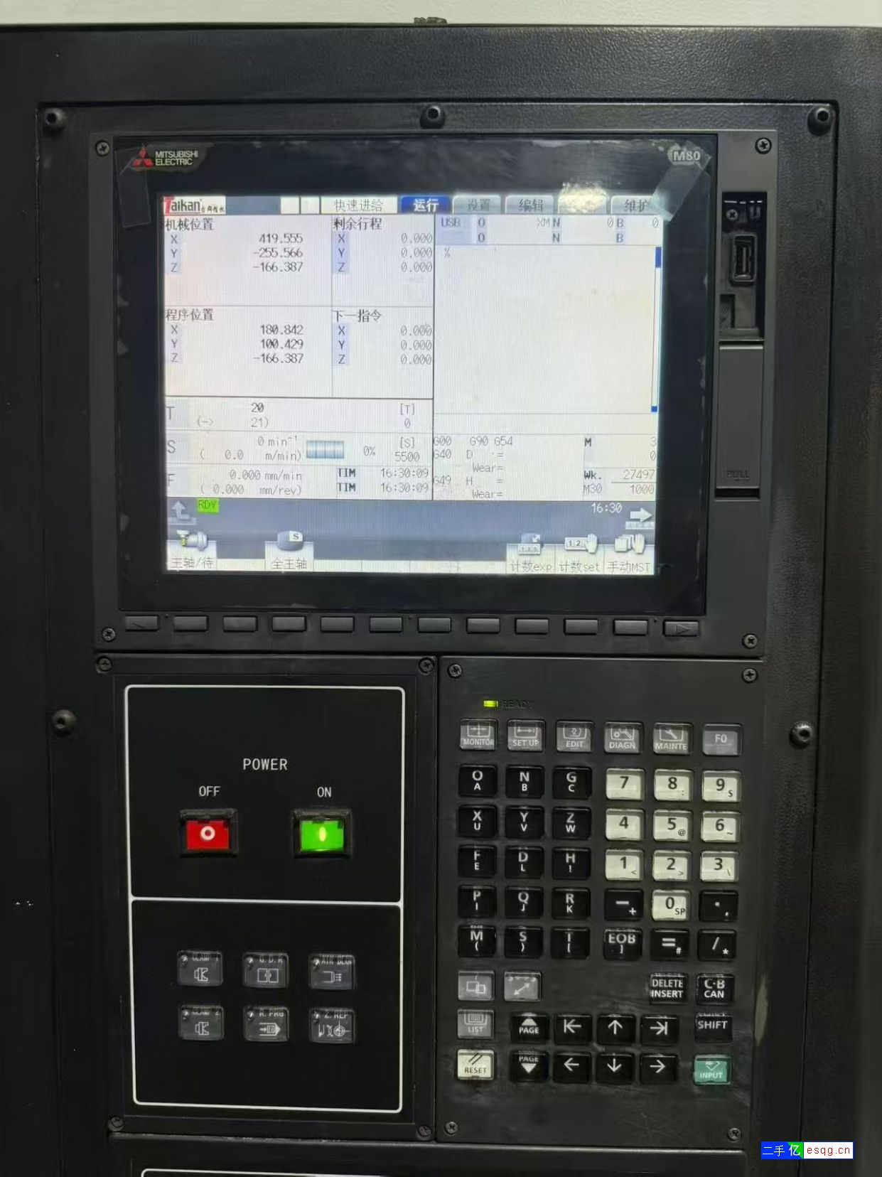 台群856三线轨加工中心,三菱M80系统,三轴45-3