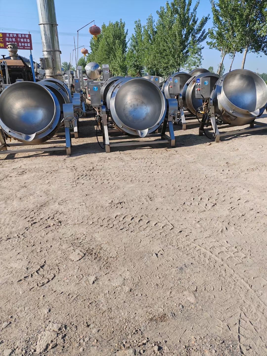 转让一台九成新二手燃气夹层锅，配控制柜，自动点火等-2