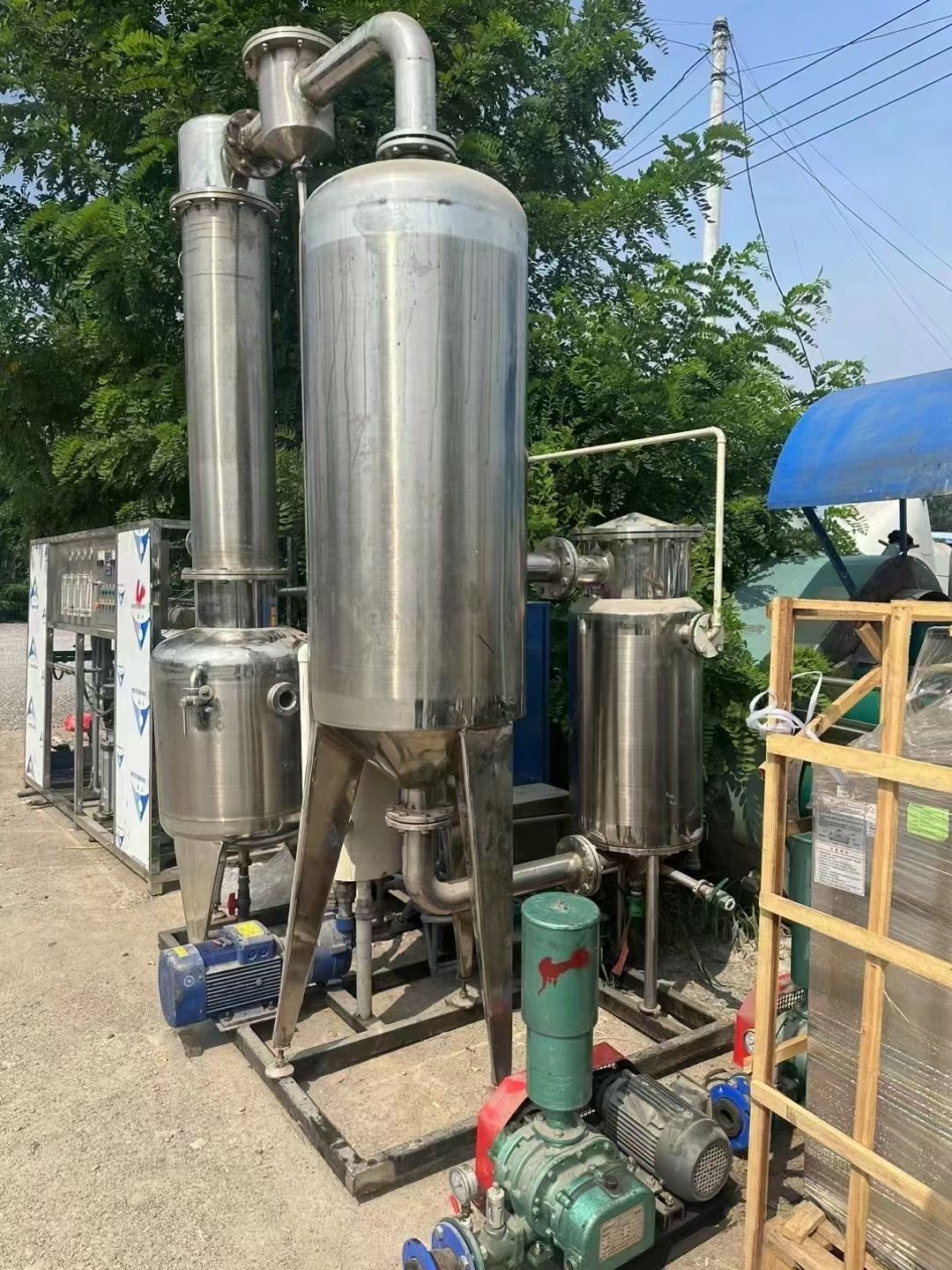 新到精品几乎全新500升单效浓缩蒸发器全套设备-2