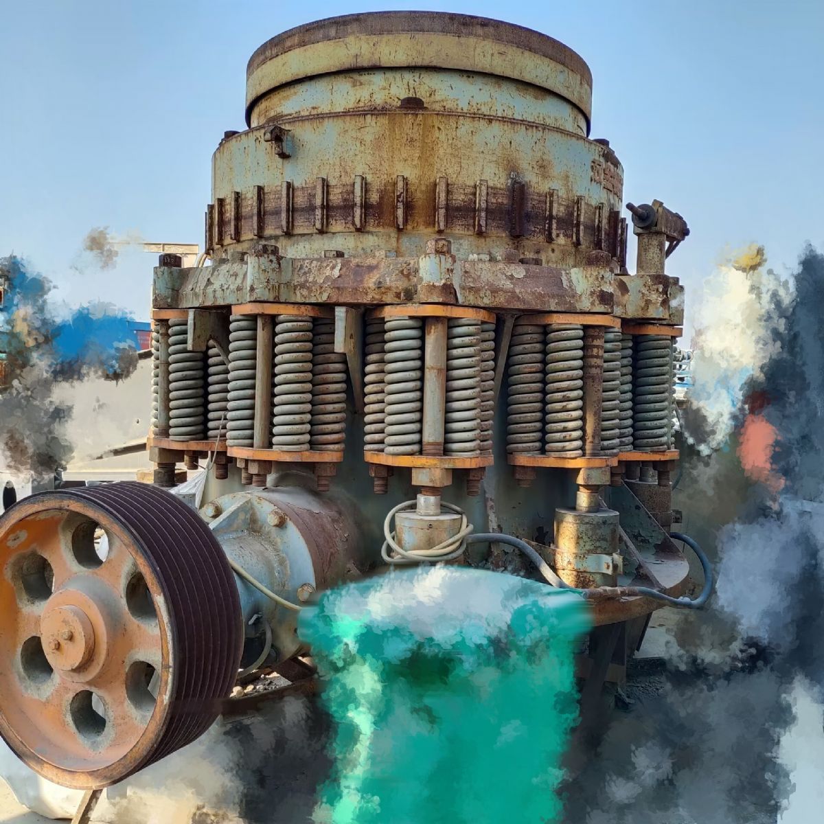 二手九成新双金SJ1400型弹簧圆锥破碎机 砂石线-2