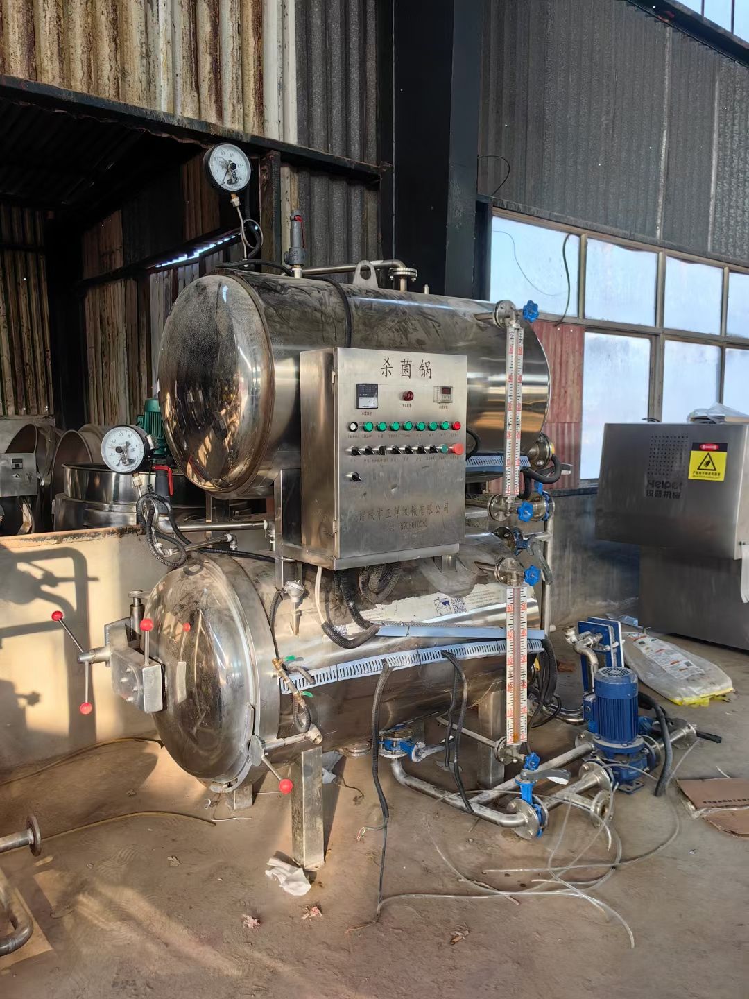 转让二手双层杀菌锅 一台容积0.55立方电加热双层-1