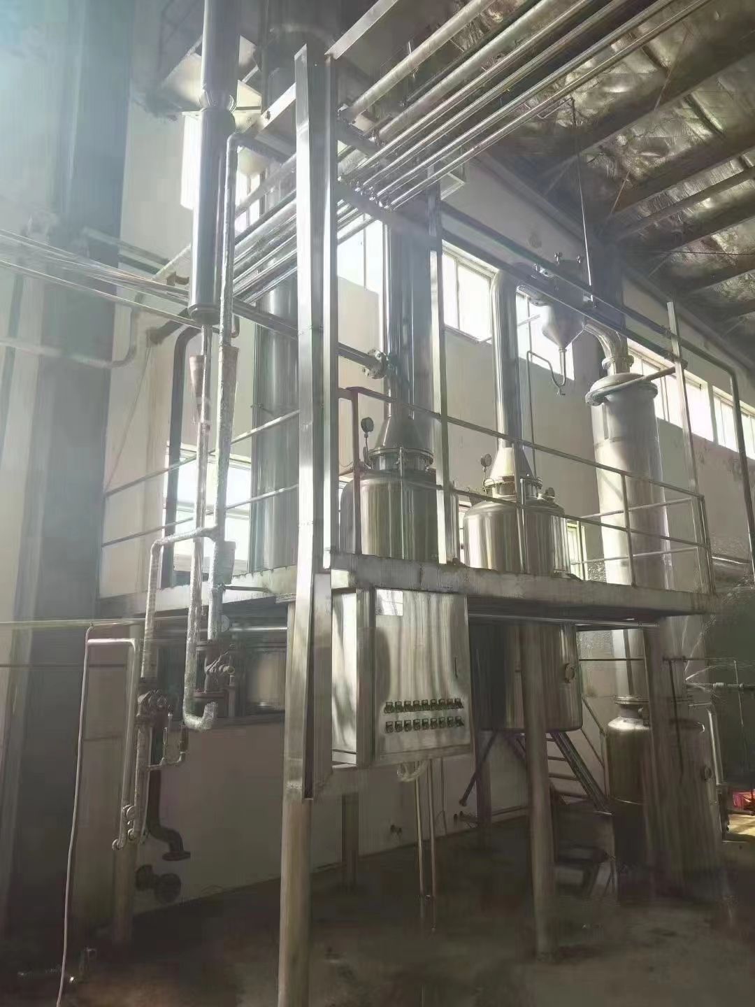 转让二手浆膜蒸发器 一套双效两吨浆膜式蒸发器-1