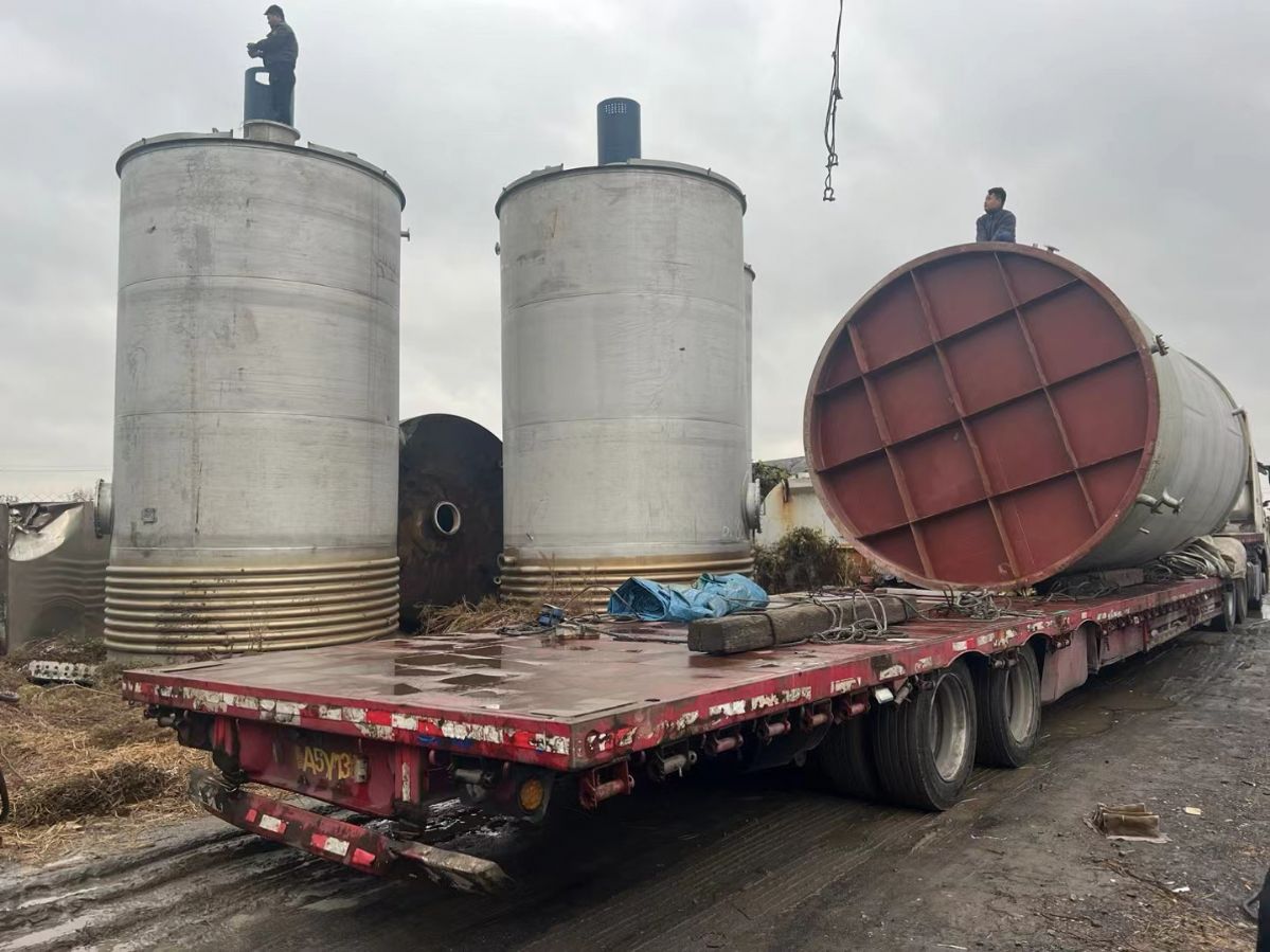 转让二手平底搅拌罐 30立方-50立方外盘管平底搅-2