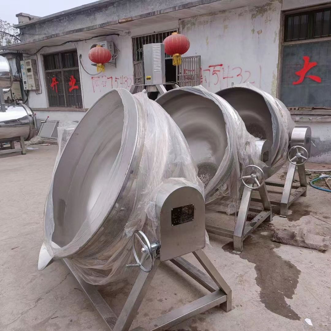 转让二手电加热夹层锅 三台容积600L倾斜电加热夹-1