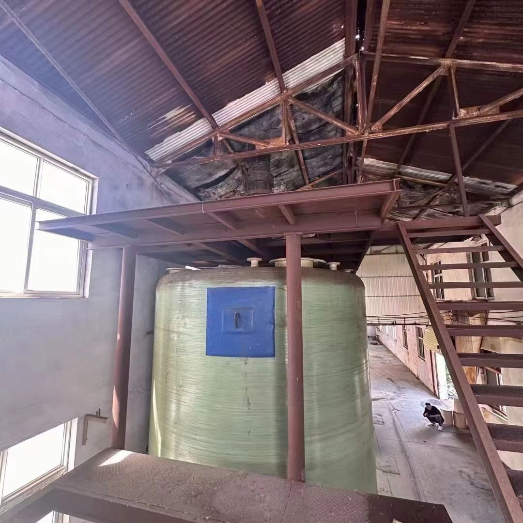 转让二手玻璃钢搅拌罐 两台容积50立方立式盐酸玻璃-1