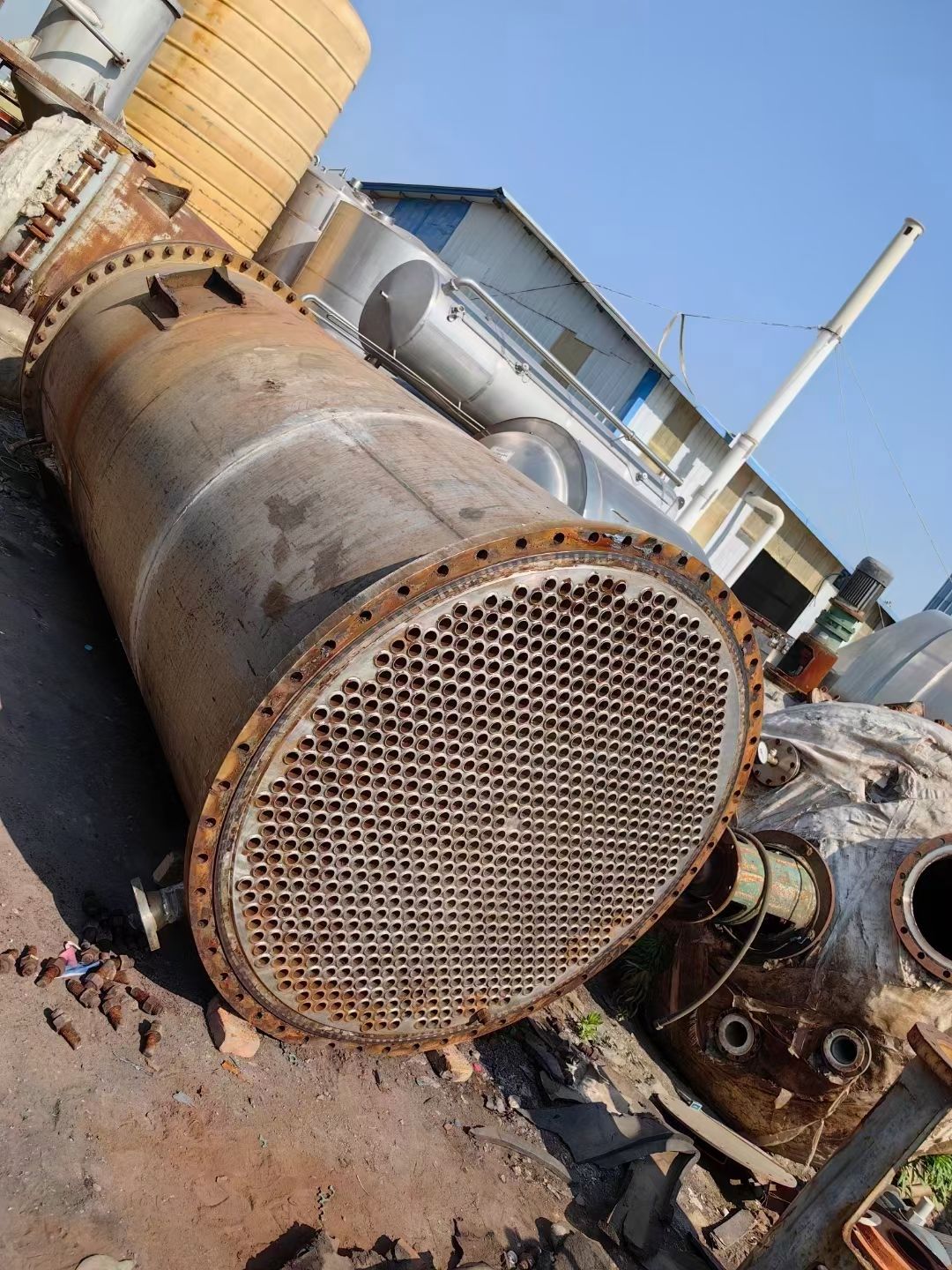 转让二手列管冷凝器 一台440平方重型38管列管冷-1