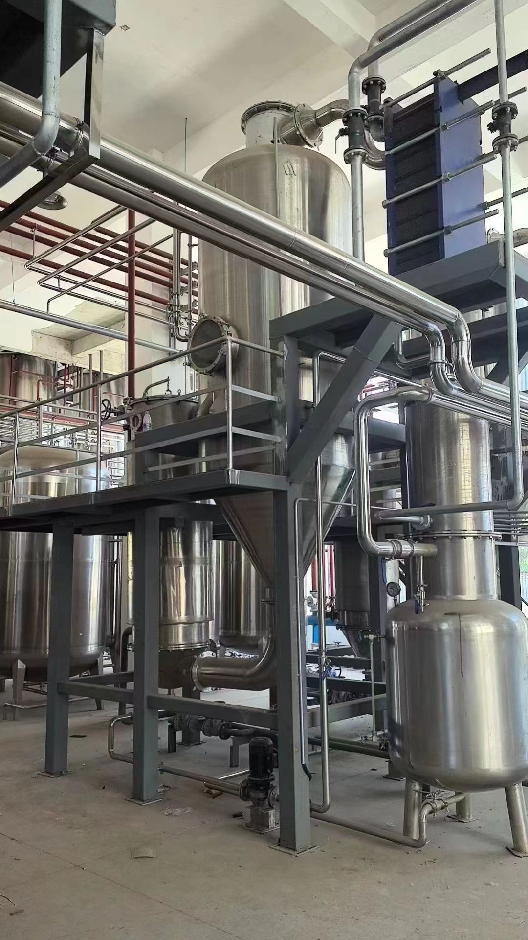 转让二手强制循环蒸发器 三套单效三吨撬装式强制循环-2