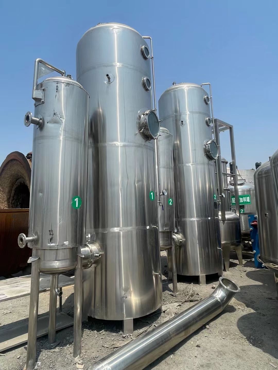 转让二手浓缩蒸发器 一套双效2000L外循环浓缩式-1