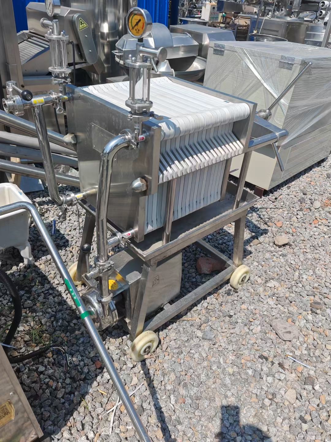 转让二手精密过滤机 一台3平方不锈钢板片式精密过滤-1