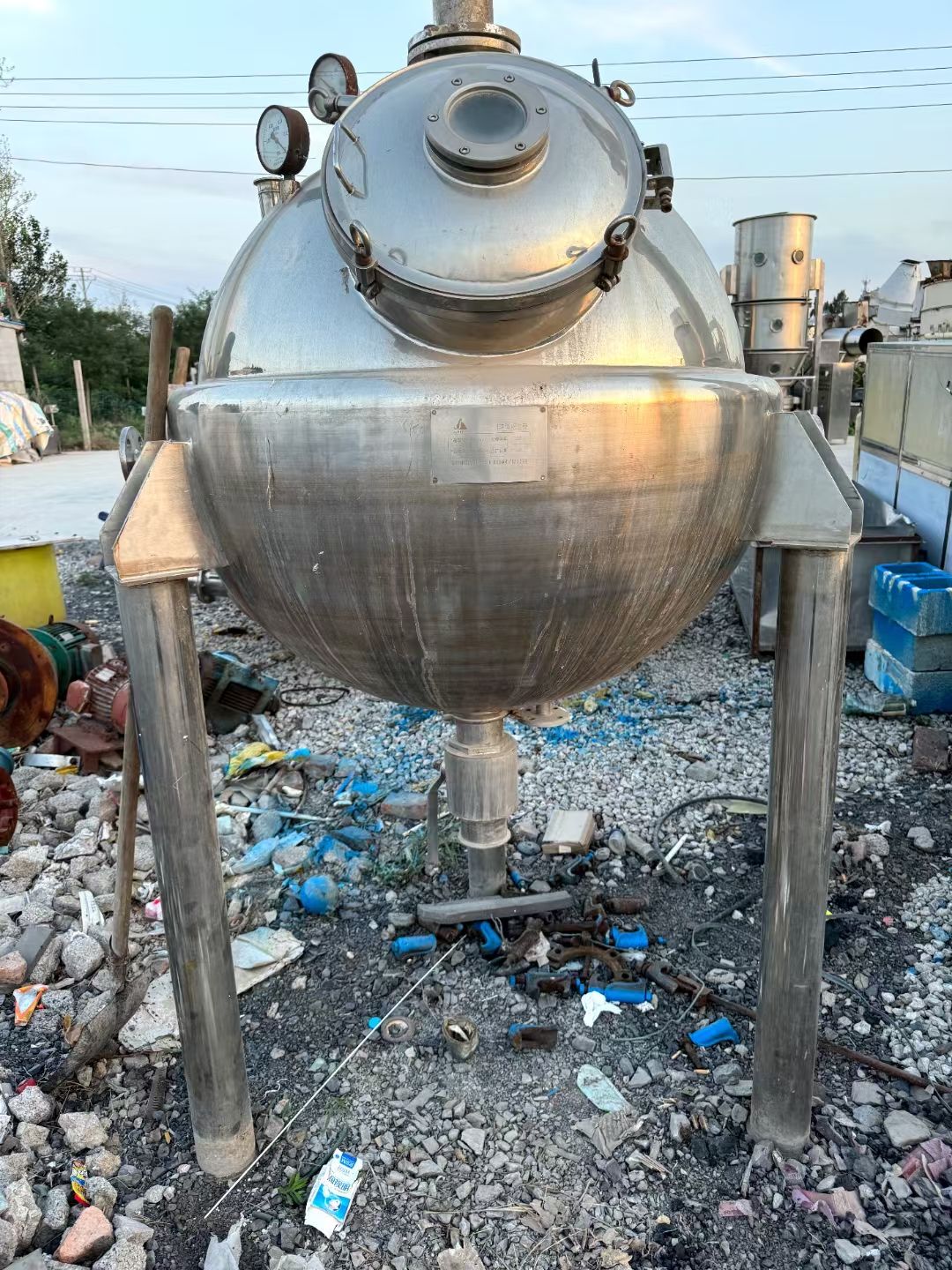 转让二手浓缩蒸发器 一套单效500升球型式浓缩蒸发-2