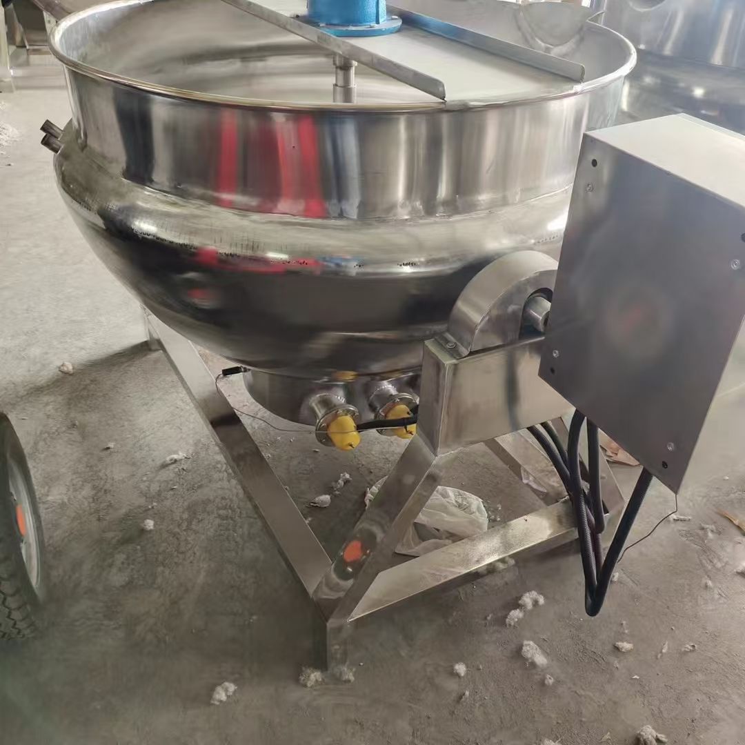 转让二手电加热夹层锅 一台容积600L带倾斜搅拌电-2