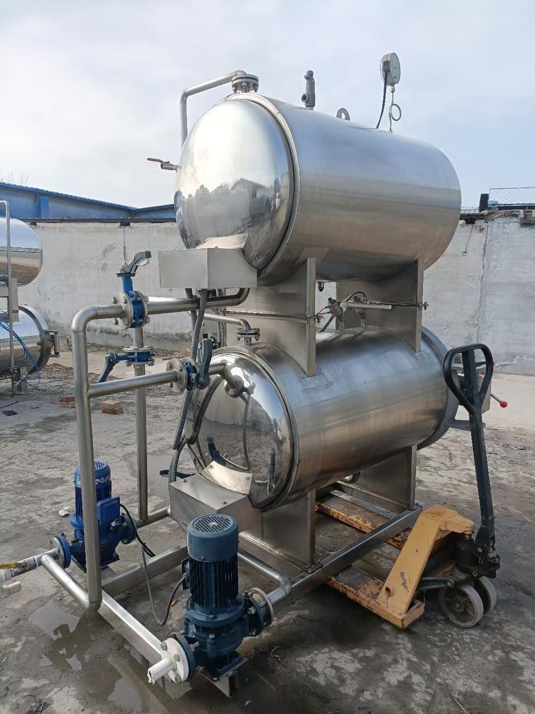 转让二手双层杀菌锅 一套容积0.55立方电加热半自-1