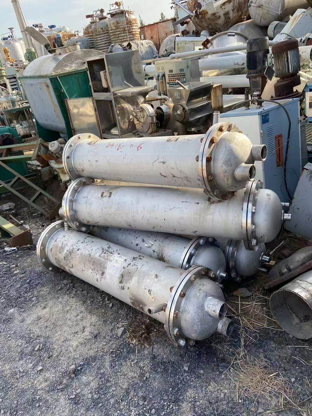 转让二手列管冷凝器 10根10平方全不锈钢列管式冷-2